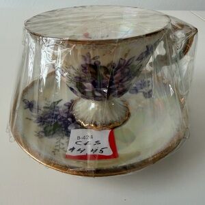Vintage Violet Teacup and Saucer Set
